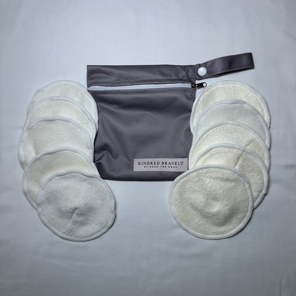 Kindred Bravely Reusable Nursing Breast Pads With Wet Bag Organic Bamboo